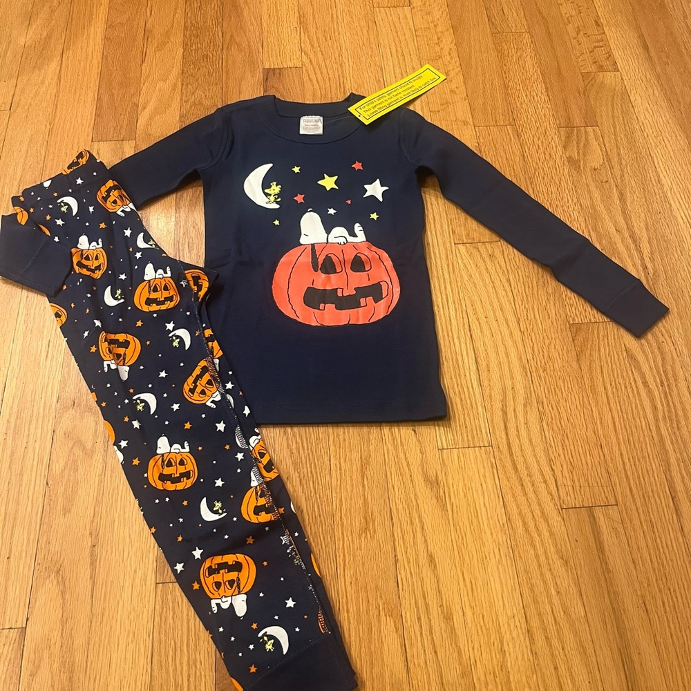 Hanna Andersson Navy and Orange Kids Pajama Set